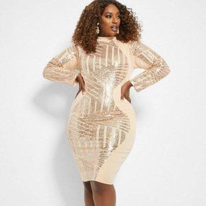 Champagne Sequin Party Dress